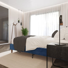 Load image into Gallery viewer, Velvet Blue Bed Frame – Single - The White Mall