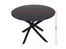 Load image into Gallery viewer, Round Marble-Effect Table-Black