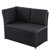 Load image into Gallery viewer, Ella 8-Seater Modular Outdoor Garden Lounge and Dining Set with Table and Stools in Black