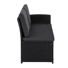 Load image into Gallery viewer, Ella 8-Seater Modular Outdoor Garden Lounge and Dining Set with Table and Stools in Black