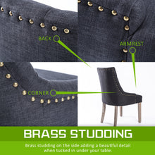 Load image into Gallery viewer, French Provincial Dining Chair Oak Leg AMOUR BLACK