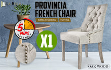 Load image into Gallery viewer, French Provincial Dining Chair Oak Leg AMOUR CREAM