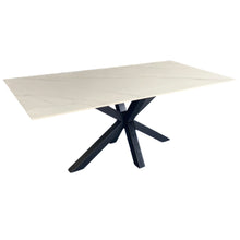 Load image into Gallery viewer, Miles Black With White Marble Dining Table - 90cm x 180cm