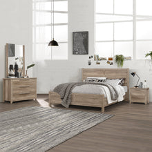 Load image into Gallery viewer, 4 Pieces Bedroom Suite Natural Wood Like MDF Structure Queen Size Oak Colour Bed, Bedside Table & Tallboy