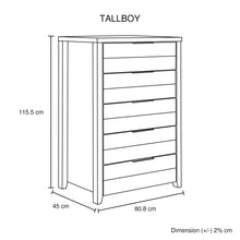 Load image into Gallery viewer, 4 Pieces Bedroom Suite Natural Wood Like MDF Structure Queen Size Oak Colour Bed, Bedside Table & Tallboy