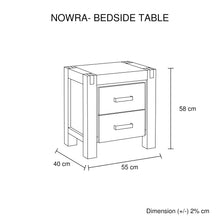Load image into Gallery viewer, Bedside Table 2 drawers Night Stand Solid Wood Acacia Oak Colour