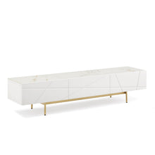 Load image into Gallery viewer, TV Cabinet MDF Glossy Storage Drawers Metal Base Entertainment Unit