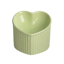 Load image into Gallery viewer, Love Shape Slanted Cat Bowl Ceramic Pet Bowl for Cats Food Water Feeding Dish - Black