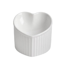 Load image into Gallery viewer, Love Shape Slanted Cat Bowl Ceramic Pet Bowl for Cats Food Water Feeding Dish - Black