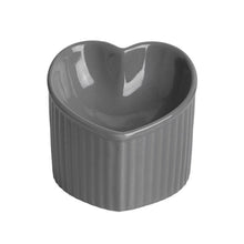 Load image into Gallery viewer, Love Shape Slanted Cat Bowl Ceramic Pet Bowl for Cats Food Water Feeding Dish - Black