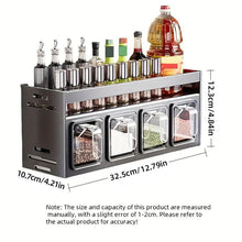 Load image into Gallery viewer, Wall Mounted Kitchen Spice Box Shelf Multifunctional Organiser for Herbs Spices - 3-Grids