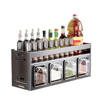 Load image into Gallery viewer, Wall Mounted Kitchen Spice Box Shelf Multifunctional Organiser for Herbs Spices - 4-Grids