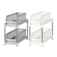 Load image into Gallery viewer, Bathroom Kitchen Sink Storage Rack Drawer Plastic Shelf Seasoning Holder - Grey