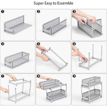 Load image into Gallery viewer, Bathroom Kitchen Sink Storage Rack Drawer Plastic Shelf Seasoning Holder - Grey