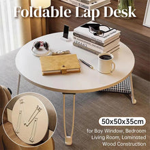 Load image into Gallery viewer, Small Foldable Computer Desk Portable Bed Table Round Home Office Laptop Stand