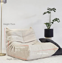 Load image into Gallery viewer, Vacuum - Packed, Comfy Mid Century Togo Lounge Sofa Modern Backrest White Corduroy Armless Retro Decorative Cozy Seat for Indoor - The White Mall
