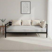 Load image into Gallery viewer, Single Daybed Metal Frame Sofa Premium Black Day Bed Steel Support - The White Mall