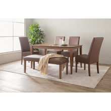 Load image into Gallery viewer, ALLEGRO Dining Table + 4x MESI Dining Chair + MESI Bench - 6 Piece Dining Set - Cocoa
