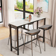 Load image into Gallery viewer, Xxl Marble Kitchen Bar Table Counter Breakfast Dining Table W/ Thicken Metal Leg