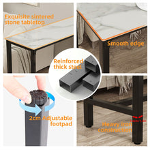 Load image into Gallery viewer, Xxl Marble Kitchen Bar Table Counter Breakfast Dining Table W/ Thicken Metal Leg