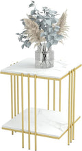 Load image into Gallery viewer, 2 Tier End Table Bedside Tables Sintered Stone Nightstand Display Storage Shelf