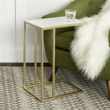 Load image into Gallery viewer, Heavy-Duty C-Shaped End Table with Storage