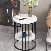 Load image into Gallery viewer, Solid Marble Sofa Side Coffee Table Bedside Storage Display Table Plant Stand
