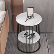 Load image into Gallery viewer, Solid Marble Sofa Side Coffee Table Bedside Storage Display Table Plant Stand