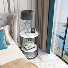 Load image into Gallery viewer, Solid Marble Sofa Side Coffee Table Bedside Storage Display Table Plant Stand