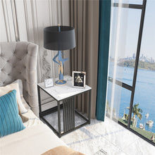 Load image into Gallery viewer, Premium Natural Marble Texture Side End Table Coffee Table Large Bedside Table