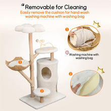 Load image into Gallery viewer, 142cm Large Tall Cat Tree Tower with Soft Flower Perch & Condo - Multi-Level Cat Furniture for Kittens & Adult Cats