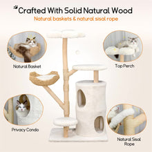 Load image into Gallery viewer, 142cm Large Tall Cat Tree Tower with Soft Flower Perch & Condo - Multi-Level Cat Furniture for Kittens & Adult Cats