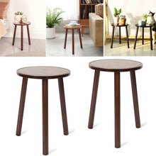 Load image into Gallery viewer, 2Pcs Small Side Table Round End Table Wood Plant Stand Super Thick 3-Legs Stool