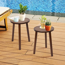 Load image into Gallery viewer, 2Pcs Small Side Table Round End Table Wood Plant Stand Super Thick 3-Legs Stool