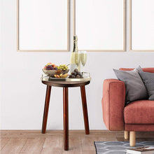 Load image into Gallery viewer, 2Pcs Small Side Table Round End Table Wood Plant Stand Super Thick 3-Legs Stool
