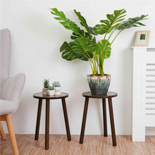 Load image into Gallery viewer, 2Pcs Small Side Table Round End Table Wood Plant Stand Super Thick 3-Legs Stool