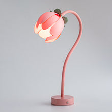 Load image into Gallery viewer, Pink LED Tulip Desk Lamp - Flexible Gooseneck, Decorative Flower Table Light