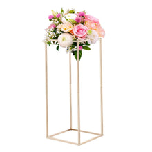 Load image into Gallery viewer, Wedding Flower Stand, 10PCS 60cm Column Flower Stand, Floral Stands with Hidden Screw, Rectangular Cubic Floral Display Rack for Wedding, Party, Birthday, Home, Gold Centerpiece Stands