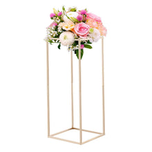 Load image into Gallery viewer, Wedding Flower Stand, 10PCS 60cm Column Flower Stand, Floral Stands with Hidden Screw, Rectangular Cubic Floral Display Rack for Wedding, Party, Birthday, Home, Gold Centerpiece Stands