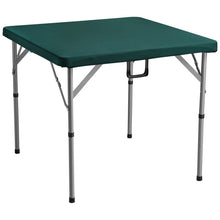 Load image into Gallery viewer, Mahjong Table, Fold-in-Half 4 Player Card Table with Wear-Resistant Green Tabletop, Portable Bi-Folding Square Domino Table with Carrying Handle for Outdoor Camping Picnic Party, 90 x90-inch