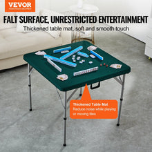 Load image into Gallery viewer, Mahjong Table, Fold-in-Half 4 Player Card Table with Wear-Resistant Green Tabletop, Portable Bi-Folding Square Domino Table with Carrying Handle for Outdoor Camping Picnic Party, 90 x90-inch