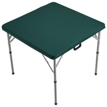 Load image into Gallery viewer, Mahjong Table, Fold-in-Half 4 Player Card Table with Wear-Resistant Green Tabletop, Portable Bi-Folding Square Domino Table with Carrying Handle for Outdoor Camping Picnic Party, 90 x90-inch