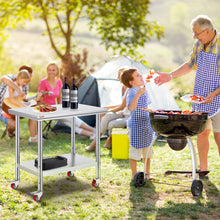 Load image into Gallery viewer, Stainless Steel Work Table 36x24 Inch with 4 Wheels Commercial Food Prep Worktable with Casters Heavy Duty Work Table for Commercial Kitchen Restaurant