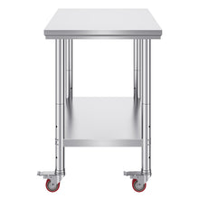Load image into Gallery viewer, Stainless Steel Work Table 36x24 Inch with 4 Wheels Commercial Food Prep Worktable with Casters Heavy Duty Work Table for Commercial Kitchen Restaurant