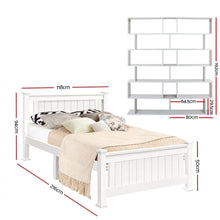 Load image into Gallery viewer, Artiss King Single Bed Frame and Bookshelf - The White Mall