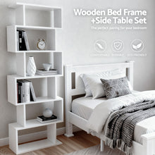Load image into Gallery viewer, Artiss King Single Bed Frame and Bookshelf - The White Mall