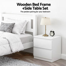 Load image into Gallery viewer, Artiss King Single Bed Frame and Bedside Table