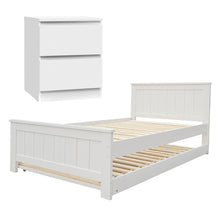 Load image into Gallery viewer, Artiss King Single Bed Frame and Bedside Table