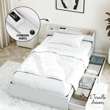 Load image into Gallery viewer, Artiss Single Bed Frame and Bedside Table