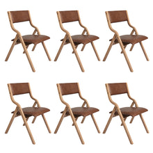 Load image into Gallery viewer, Levede 6x Dining Chairs Foldable PU Tan-1975420358739759104